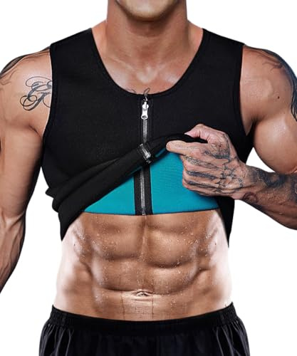 DownLTL Gilet de Sudation pour Homme T-Shirt Débardeur Fitness Vêtement de Sweat Manches Courtes pour Short de Sport Fitness Running