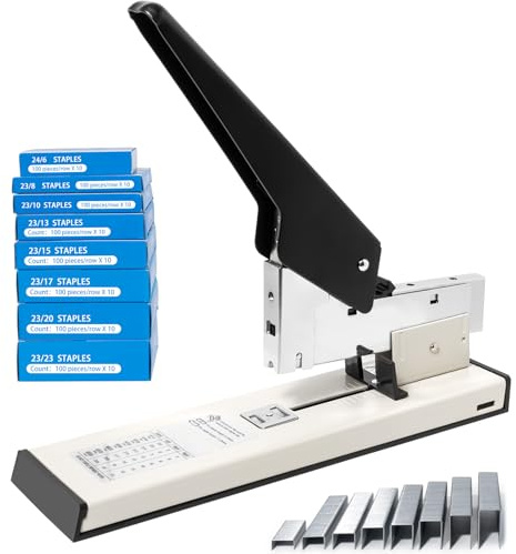 Heavy Duty Stapler with 8000 Staples,Manual Large Office Stapler for 2-240 Sheets,High Capacity Desk Top Stapling Machine with Adjustable Paper Guide