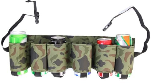 Ceinture de bière réglable | Sac banane portable pour 6 canettes ou bouteilles - Étui pour canette de boisson | Accessoire de stockage de bière, de soda pour camping, fête en plein air et barbecue