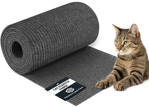 Självhäftande klösmatta för katt, självhäftande klösskyddsmatta, självhäftande klösvägg för gör-det-själv, soffa, vägg, kattleksak (300 x 40 cm, mörkgrå)
