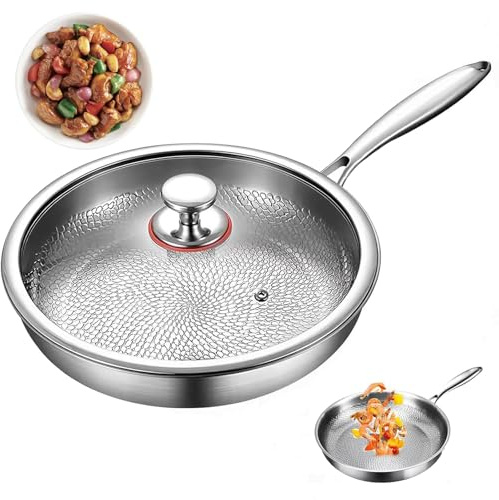 Titanium Frying Pan - Induction & Gas Compatible Uncoated Cookware for Versatile Cooking