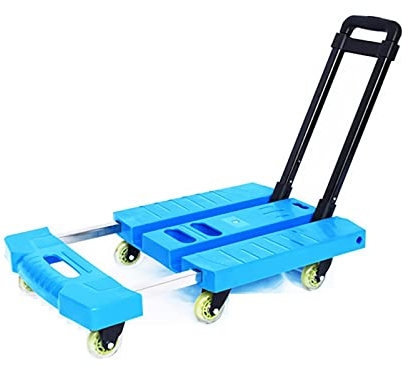 Heavy-Duty Folding Hand Truck with 6 Wheels - 330lbs Capacity Trolley Cart for Home, Office & Travel, Lightweight Portable Dolly with Stretchable Handle for Easy Moving