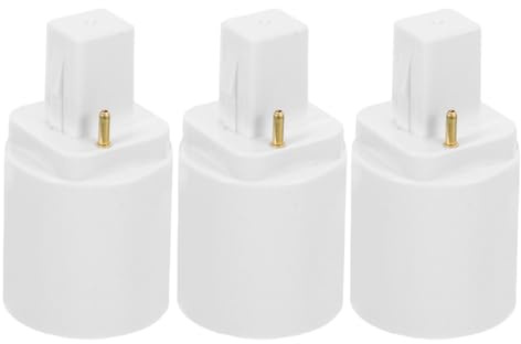 PAMINGONO Adattatore Design Versatile 3 G24d a E27 Base a 2 Pin Lampadina Ignifugo e Rame Nichelato per in Negozi e Uffici