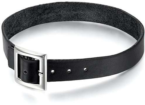 OIDEA Collana Collare in Pelle per Uomo Donna Fibbia della Cintura Nero