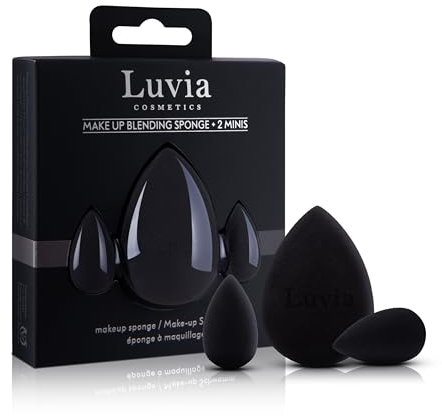 Luvia Beauty Blender Sponge Set - 3 Make-up Ei Schwämmchen In Schwarz – Super weicher Blending Schwamm In 2 Größen Für Präzises Und Großflächiges Verblenden von Kosmetik
