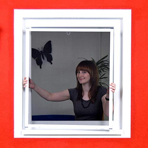 Profi Slim POLLENSCHUTZ Alu Bausatz für Fenster - Fliegengitter Insektenschutz (130 cm x 150 cm, Anthrazit)