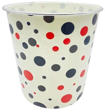 Celino® 63106_ZOM Corbeille à papier ronde en plastique pour bureau, salle de bain, cuisine 7,7 l