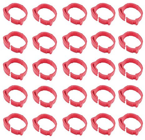 Taubenringe, Vogelfußringe, Hühnerbeinring, 100 Stück/Set Hühnerring, Henne, Taubenbeinband, Geflügel, Taube, Vögel, Wachtel, Gans, Küken, Ente, Papagei, Clip-Ringe, Rosa, Einheitsgröße (Farbe: Rosa,