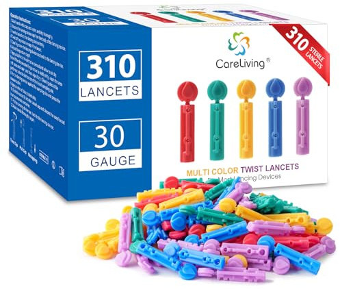 Lancets for Diabetes Testing - 30 Gauge Diabetic Lancets for Blood Testing and Glucose Testing - Fits Most Lancing Devices - 310 Count (Colourful)