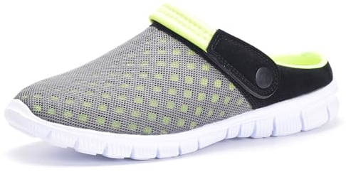Mules et Sabots Homme Femmes Respirant Chaussure de Jardin Antidérapant Eté Piscine de Jardin Pantoufles Clogs Sandales de Plage à Enfiler,Vert,37 EU
