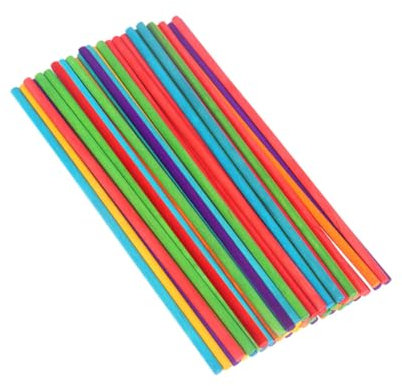 STOBOK 50 Stücke Farbe Sticks Holz Handwerk Sticks Spielzeug für Jungen & Mädchen Helle Farben