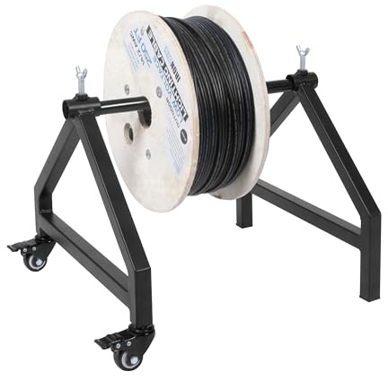 Iron Forge Cable Wire Spool Rack, Cable Caddy - Heavy Duty Welded Steel