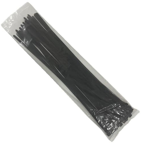 EzySup Extra Long Zip Ties,500mm x 4.8mm,22kg Tensile Strength,100 Pieces,Black