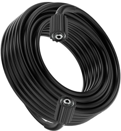 XENDY WASHER 1/4 Pressure Washer Hose 15M,Power Washer Hose Kink Free High Pressure Hose M22 14MM Solid Fittings Pressur Washer Replacement Hose Light Weight Black XD