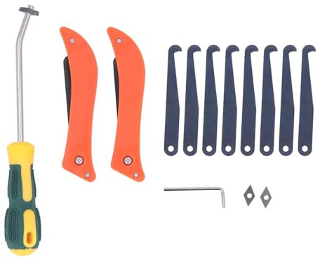 Grout Removal Tool Ergonomic Saw and 8 Blades Tile Joint Cleaning Scraper Caulking Tools Hand with 3 Pieces Extra Kit Caulk Finishing Tool, Cleaner, Scraper, Scrubber Brush,