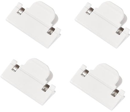 GTFYUDGH Attaches de Sacs Alimentaires,4 Pinces avec Design Rainuré pour la Fermeture et le Rangement - Clips Extra-Larges pour Sachets de Snacks,Pour Maison Cuisine Réfrigérateur Bureau Thé Café