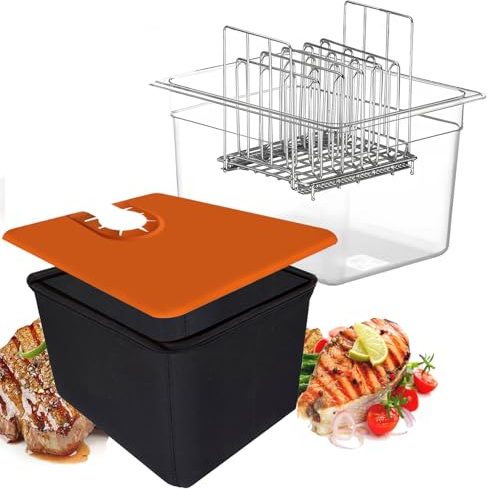 Contenitore Sous Vide 12L, Sous Vide Contenitore con Coperchio e Rack Contenitore sottovuoto Isolamento Contenitore Trasparente Multifunzionale per Sous Vide Stick