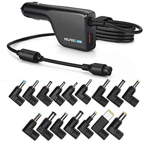 helpers lab 108W 12V-24V Ladegerät DC Universal Laptop Netzteil 15V 16V 18,5V 19V 19,5V 20V für Asus Acer Lenovo HP Compaq Dell Samsung Sony Toshiba IBM Medion LG mit USB QC3.0 Universalnezteil