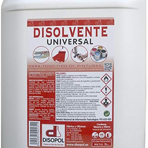 DISOLVENTE LIMPIEZA DISOPOL UNIVERSAL ENVASE PLASTICO NITRO DDUNI4*5P 5 LT