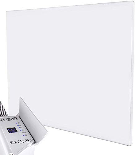 MYLEK Panel Heater Radiator Electric 1KW - Daily and Weekly Timer, Digital Thermostat - Wall Mounted Slimline White Panel Heater for Bathroom, Office, Bedroom, Garage (1000 Watt) Lot 20 Compliant