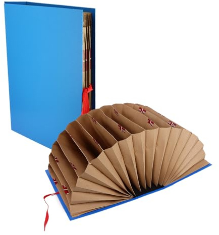 Grafoplas - Carpeta Archivadora Fuelle para Documentos A4, Azul, Tamaño Folio, 15 Bolsillos, Indicador Alfanumérico, Cubierta Rígida, 36 x 26 cm, Lomo 13,2cm, 1 Unidad, Serie Pokf