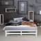 Homestyle4u Holzbett Palettenbett 140x200 cm Bett mit Lattenrost, Bettgestell Weiß, Kiefer Massivholz