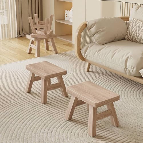Golden Sun WM Unfinished Step Stool Footstool Wooden 11 inch for Kids Adults Plant Stand Plant Stand Fishing Stool Wood Small