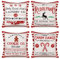 LOMOHOO Set mit 4 Weihnachtskissenbezügen,45x45cm Dekorative Kissenbezüge für Weihnachten Sofa Couch Kissenbezug Quadratische Kissenbezüge aus Baumwolle und Leinen Schneeflocken Muster für Weihnachten