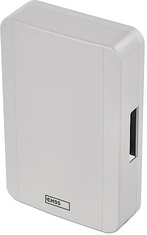 EMOS 2-Draht Türklingel, klassischer Haustür Gong, weiße Türglocke, 1 Melodie Ding-Dong, Lautstärke 85dB, drahtgebunden, zur Wandmontage, rechteckig, 230 V