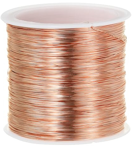 PATIKIL Filo Rame Nudo Solido da 26 Calibro, 328 Piedi/100M Legami Steli Piante Metalliche in Filo Rame Puro Perline Morbide l'Artigianato Gioielli, Tonalità Rame (0.016)