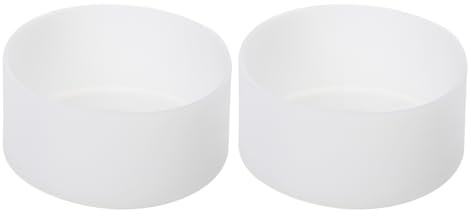 sourcing map Lot de 2 manchons de protection en silicone de 9,3 cm pour bottes de 950 à 1180 ml, dessous de bouteille d'eau, accessoires universels pour fond de gobelet, transparent