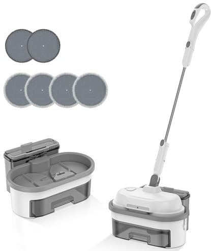 CM17 Lavapavimenti Senza Filo, Mocio Elettrico Senza Fili con Secchio di Pulizia Automatica