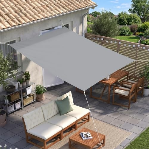 Sunnylaxx Toldo Vela de Sombra 2x2.5m -Gris,Toldo Exterior Terraza, Impermeable,Ant-UV, para Balcon Patio Exteriores Jardín con Ojales y Cuerdas Fijación