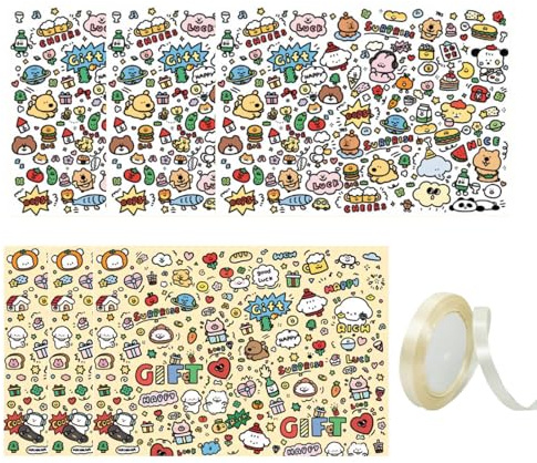 VYNZOR 6 rollos papel de regalo reciclable para cumpleaños y todas las ocasiones, kraft para decorado, día de fiesta, baby shower, papel de regalo elegante, papel de envolver, con cinta de doble