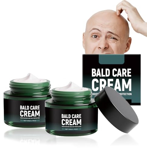 Bald Care Cream - Set di 2 creme idratanti per la cura quotidiana del cuoio capelluto, cura nutriente dopo barba per testa calva barba e viso, effetto rinfrescante e opacizzante