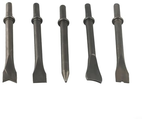UrbanHui Scalpelli d'acciaio del martello pneumatico 5pcs messo con lo stinco esagonale per la meccanica