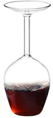 Verre À Vin À L'envers – Tasses En Vere Modernes Résistantes À La Chaleur, Verres À Vin Rouge | À Cocktail Inversé Pour Boissons Chaudes Et Froides Pour Femme, Anniversaire, Saint-Valentin, Noë