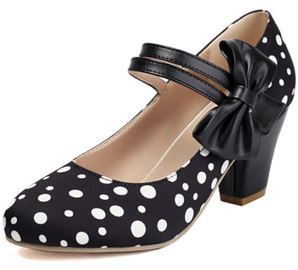 Chaussures Traditionnelles à Talons épais pour Femme Escarpins élégants mariée avec Boucle carrées Danse Style Quotidien