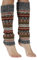 Pachamama Women 100% Wool Legwarmer Handknitted Fair Isle Pattern Earth Multicoloured Regular Fit Handmade Extra Warm Fair Trade