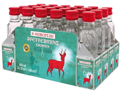 St. Hubertus-Tropfen Pfefferminz-Likör, 24 x 0.02 l