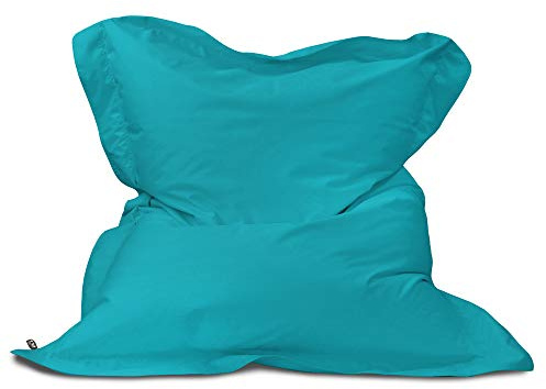 rucomfy Beanbags Giant Indoor/Outdoor Squashy Squarbie Bean Bag. Use as Cushion, Chair or Lounger. Water & UV Resistant 170 x 130cm (Beanbag Only, Turquoise)