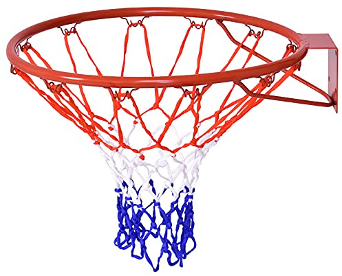 GOPLUS Anello Canestro da Basket, in Ferro e PE, Rete di Pallacanestro a Muro, per Bambini e Adulti, Facile da Montare, Diametro di 46cm