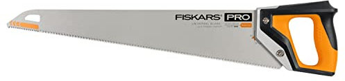 Fiskars Pro Scie égoïne pour Bois, Stratifiés et PVC, Longueur de lame : 55 cm, 7 TPI, Noir/Orange, PowerTooth, 1062916