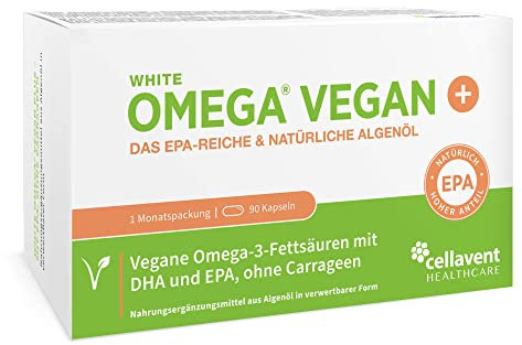 Omega 3 vegan – Algenöl-Kapseln – 225 mg EPA & 450 mg DHA – natürlich fermentiert – ohne Carrageen – 90 Stück