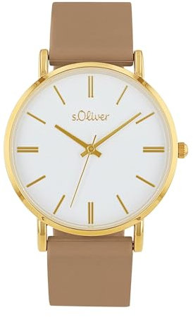 s.Oliver Armbanduhr Damen Quarzuhr Analog, mit Silikon Armband, Silber, 3 bar Wasserdicht, Kommt in Uhren Geschenk Box