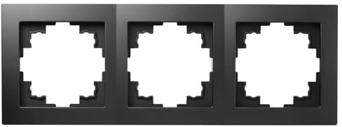 McPower Rahmen Flair 3-fach | Abdeckrahmen für Schalter und Steckdosen | matt schwarz | 223 x 81 mm | modernes Design | IP20 | hochwertiger Kunststoff