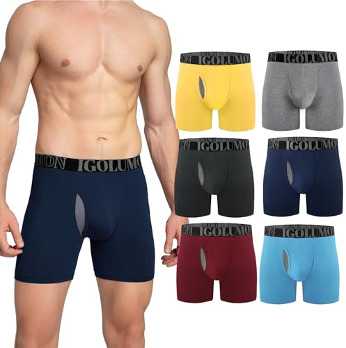 IGOLUMON Bambu boxershorts för män multipack 6-pack herr bagageutrymme