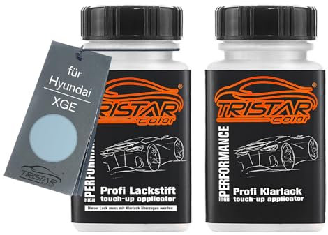 TRISTARcolor Peinture voiture Crayon de retouche peinture pour Hyundai XGE Performance Blue Matt Peinture de base vernis clair 50 ml chacun