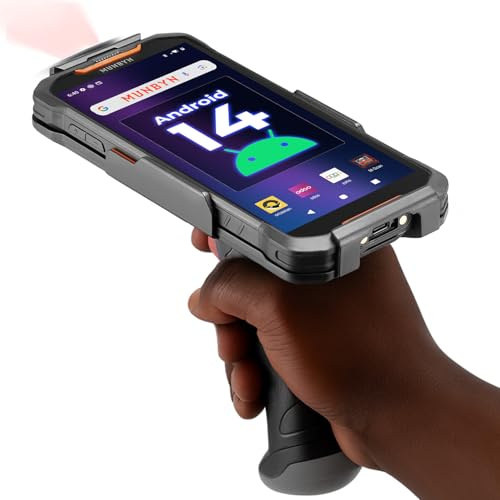 MUNBYN AS01P 2026 Scanner PDA Android 14, Schermo 6, 4+128 GB, Scanner Zebra SE4710 (1D/2D/QR), Autonomia 16 Ore, Ricarica Rapida, Aggiornabile ad Android 18, Tipo di Impugnatura