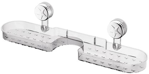 MARCBUSE Rustproof Shower Organiser For Shampoo Wall Mounted Suction Cup Storage Rack Space Saving Bathtub Accessories Holder